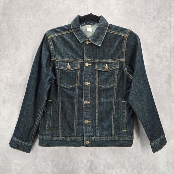 OshKosh B'gosh Blue Denim Cotton Span Button Jeans Jacket VTG Unisex Large L - Picture 1 of 7